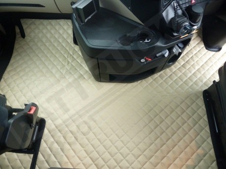 MERCEDES ACTROS MP4 BIG-GIGA SPACE CAB TRUCK ECO LEATHER FLOOR SET-BEIGE-WITH LIFTING PASSENGER SEAT