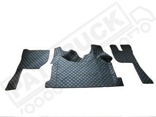 TRUCK ECO LEATHER FLOOR SET-BLACK, COMPATIBLE WITH VOLVO FH 2013+AUTOMATIC-FOLDING PASSENGER SEAT