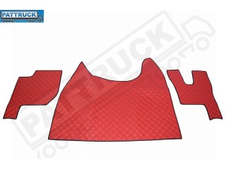  TRUCK ECO LEATHER FLOOR SET-RED FIT RENAULT T RANGE WITH ENGINE HUMP