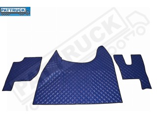 TRUCK ECO LEATHER FLOOR SET-BLUE FIT RENAULT T RANGE WITH ENGINE HUMP