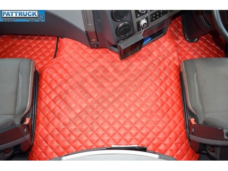  TRUCK ECO LEATHER FLOOR SET-RED FIT RENAULT T RANGE WITH ENGINE HUMP