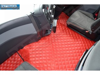  TRUCK ECO LEATHER FLOOR SET-RED FIT RENAULT T RANGE WITH ENGINE HUMP
