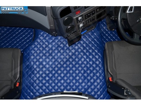 TRUCK ECO LEATHER FLOOR SET-BLUE FIT RENAULT T RANGE WITH ENGINE HUMP