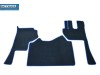 MERCEDES ACTROS MP4 BIG,GIGA SPACE -VELOUR FLOOR MATS SET-BLACK WITH BLUE  TRIM 