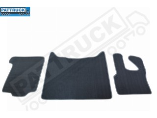 VELOUR FLOOR MATS SET-GREY  WITH GREY TRIM FIT DAF XF 105   2012-2013 AUTOMATIC 