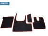 -VELOUR FLOOR MATS SET-BLACK WITH RED TRIM