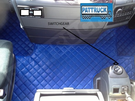 TRUCK ECO LEATHER FLOOR SET-BLUE -  Suitable for  MAN TGX TILL 67 PLATE