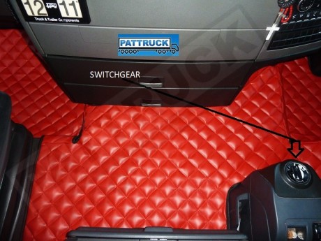 TRUCK ECO LEATHER FLOOR SET-RED - Suitable for  MAN TGX TILL 67 PLATE