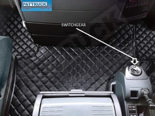 TRUCK ECO LEATHER FLOOR SET-BLACK -Suitable for  MAN TGX TILL 67 PLATE