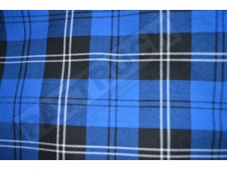 TARTAN TRUCK CURTAINS FULL SET ROYAL BLUE& BLACK- MERCEDES