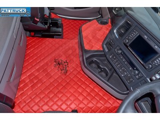 SCANIA R New Generation  [ 2017+ ]  FOLDING PASSENGER SEAT- ECO LEATHER FLOOR SET-RED