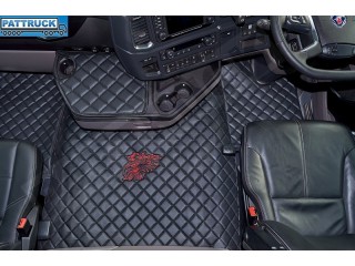 SCANIA R New Generation  [ 2017+ ]  FOLDING PASSENGER SEAT- ECO LEATHER FLOOR SET-BLACK