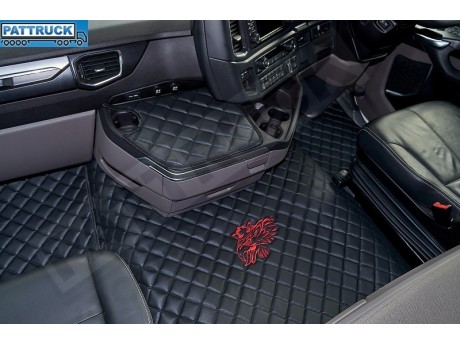 SCANIA R New Generation  [ 2017+ ]  FOLDING PASSENGER SEAT- ECO LEATHER FLOOR SET-BLACK