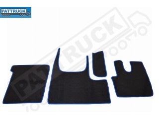 -VELOUR FLOOR MATS SET-BLACK WITH RED TRIM