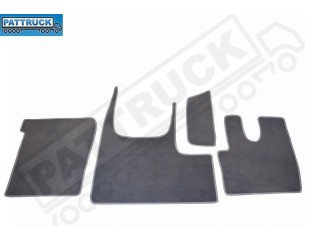 -VELOUR FLOOR MATS SET-BLACK WITH RED TRIM