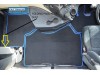 MERCEDES ACTROS MP4 BIG,GIGA SPACE -VELOUR FLOOR MATS SET-BLACK WITH BLUE  TRIM 