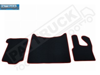 DAF XF 105   2012-2013 VELOUR FLOOR MATS SET-BLACK  WITH RED TRIM