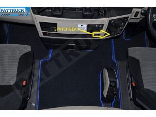 VELOUR FLOOR MATS SET-BLACK WITH BLUE TRIM FIT MAN TGX- TILL 67 PLATE