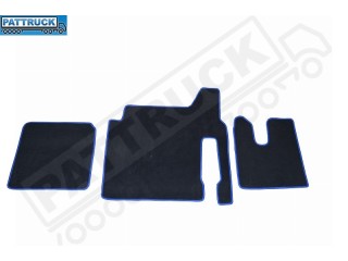 VELOUR FLOOR MATS SET-BLACK WITH BLUE TRIM FIT MAN TGX- TILL 67 PLATE