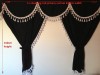 TRUCK CURTAINS FULL SET - BLACK WITH RED TASSELS  FIT  DAF SCANIA VOLVO MAN MERCEDES IVECO RENAULT