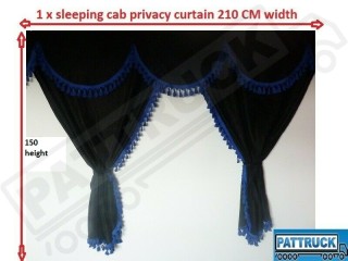 TRUCK CURTAINS FULL SET - BLACK WITH RED TASSELS  FIT  DAF SCANIA VOLVO MAN MERCEDES IVECO RENAULT