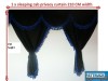 TRUCK CURTAINS FULL SET - BLACK WITH RED TASSELS  FIT  DAF SCANIA VOLVO MAN MERCEDES IVECO RENAULT