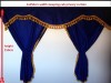 TRUCK CURTAINS FULL SET - BLUE WITH WHITE TASSELS  FIT  DAF SCANIA VOLVO MAN MERCEDES IVECO RENAULT