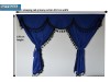 TRUCK CURTAINS FULL SET - BLUE WITH BLACK TASSELS  FIT  DAF SCANIA VOLVO MAN MERCEDES IVECO RENAULT