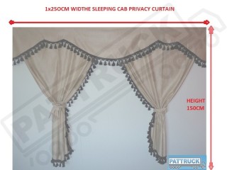 TRUCK CURTAINS FULL SET - BLACK WITH RED TASSELS  FIT  DAF SCANIA VOLVO MAN MERCEDES IVECO RENAULT
