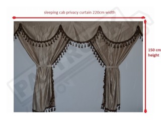 TRUCK CURTAINS FULL SET - BEIGE WITH BLUE TASSELS  FIT  DAF SCANIA VOLVO MAN MERCEDES IVECO RENAULT