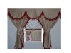 TRUCK CURTAINS FULL SET - BEIGE WITH BROWN TASSELS  FIT  DAF SCANIA VOLVO MAN MERCEDES IVECO RENAULT