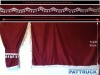TRUCK CURTAINS FULL SET - BEIGE WITH WHITE TASSELS  FIT  DAF SCANIA VOLVO MAN MERCEDES IVECO RENAULT