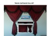 TRUCK CURTAINS FULL SET - BURGUNDY WITH WHITE TASSELS  FIT  DAF SCANIA VOLVO MAN MERCEDES IVECO RENAULT