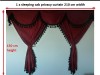 TRUCK CURTAINS FULL SET - BURGUNDY WITH WHITE TASSELS  FIT  DAF SCANIA VOLVO MAN MERCEDES IVECO RENAULT