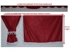 TRUCK CURTAINS FULL SET - RED WITH BLACK TASSELS  FIT  DAF SCANIA VOLVO MAN MERCEDES IVECO RENAULT