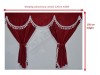 TRUCK CURTAINS FULL SET - RED WITH BLACK TASSELS  FIT  DAF SCANIA VOLVO MAN MERCEDES IVECO RENAULT