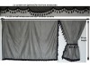 TRUCK CURTAINS FULL SET - GREY WITH WHITE TASSELS  FIT  DAF SCANIA VOLVO MAN MERCEDES IVECO RENAULT
