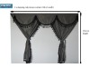 TRUCK CURTAINS FULL SET - GREY WITH WHITE TASSELS  FIT  DAF SCANIA VOLVO MAN MERCEDES IVECO RENAULT