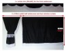 TRUCK CURTAINS FULL SET - BLACK WITH RED  STRINGS FIT  DAF SCANIA VOLVO MAN MERCEDES IVECO RENAULT