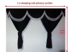 TRUCK CURTAINS FULL SET - BLACK WITH RED  STRINGS FIT  DAF SCANIA VOLVO MAN MERCEDES IVECO RENAULT