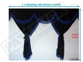 TRUCK CURTAINS FULL SET - BLACK WITH GOLD  STRINGS FIT  DAF SCANIA VOLVO MAN MERCEDES IVECO RENAULT