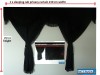 TRUCK CURTAINS FULL SET - BLACK WITH BLUE  STRINGS FIT  DAF SCANIA VOLVO MAN MERCEDES IVECO RENAULT