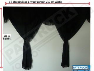 TRUCK CURTAINS FULL SET - BLACK WITH BLUE  STRINGS FIT  DAF SCANIA VOLVO MAN MERCEDES IVECO RENAULT