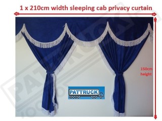 TRUCK CURTAINS FULL SET - BLUE WITH RED STRINGS FIT  DAF SCANIA VOLVO MAN MERCEDES IVECO RENAULT