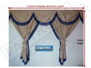 TRUCK CURTAINS FULL SET - BEIGE WITH BLACK STRINGS FIT  DAF SCANIA VOLVO MAN MERCEDES IVECO RENAULT