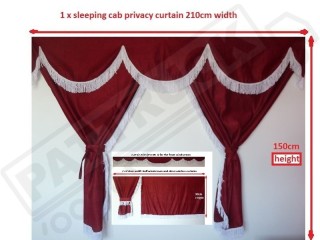 TRUCK CURTAINS FULL SET - BEIGE WITH BLUE STRINGS FIT  DAF SCANIA VOLVO MAN MERCEDES IVECO RENAULT