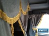TRUCK CURTAINS FULL SET - BURGUNDY WITH WHITE STRINGS FIT  DAF SCANIA VOLVO MAN MERCEDES IVECO RENAULT