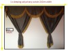 TRUCK CURTAINS FULL SET - BURGUNDY WITH WHITE STRINGS FIT  DAF SCANIA VOLVO MAN MERCEDES IVECO RENAULT