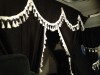 TRUCK CURTAINS FULL SET- BLACK WITH RED TASSELS FIT DAF SUPER SPACE CAB