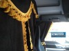 TRUCK CURTAINS FULL SET- BLACK WITH WHITE TASSELS FIT DAF SUPER SPACE CAB